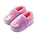 Ruiuzi Pantuflas Antideslizante de Invierno para niños Zapatillas de casa de Peluche cálida para niños (23/24 EU,Violet)