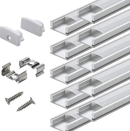 Aluminum Channels for Led Strip Lights - StarlandLed 20Pack Led Profile U Track with Cover Diffuser and Complete Mounting Accessories,1 Meter Segments â€¦