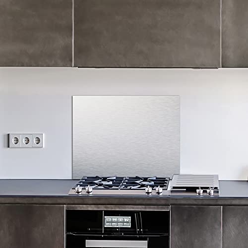 Adzif.biz Le sticker de decoration - Crédence aluminium brossé 2 mm - Fond de hotte - Protection murale cuisine - Plusieurs tailles