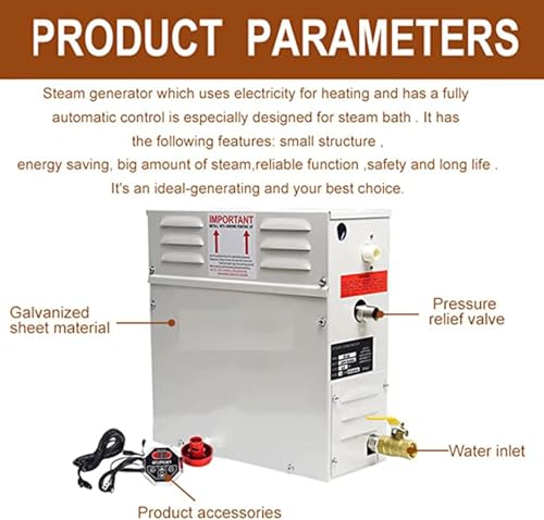 Generador de vapor 9kw para sauna doméstica con panel de control programable 4