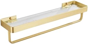 ELUKHT Shower Shelf for Bathroom Storage Shower Caddy Organizer Shower Basket Glass Bathroom Shelf No Drilling Wall Mounted