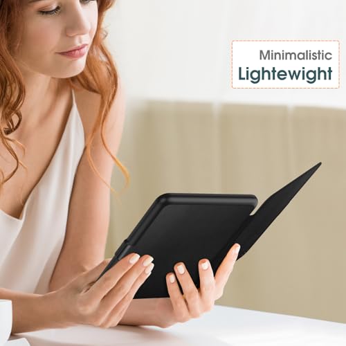 Image of Fintie Slim Case for 7 inch Kindle Paperwhite 12th Gen 2024 & Kindle Colorsoft | Lightweight PU Leather Hard Back Shell Cover, Magnetic Closure, Auto Wake /Sleep, for Kindle Paperwhite 2024, Charcoal Black