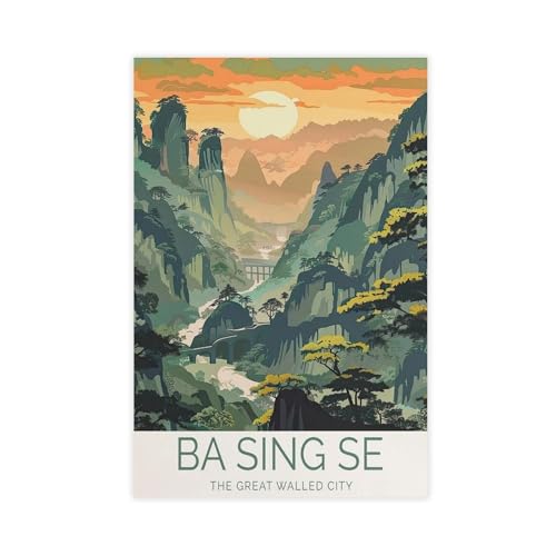 Poster tourisme sur toile de qualité supérieure pour salon moderne Basense
