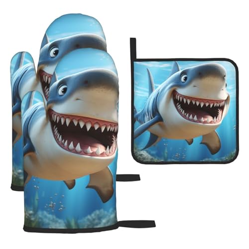 Maniques requin imperméables pour ne plus se brûler avec les plats du four - 2