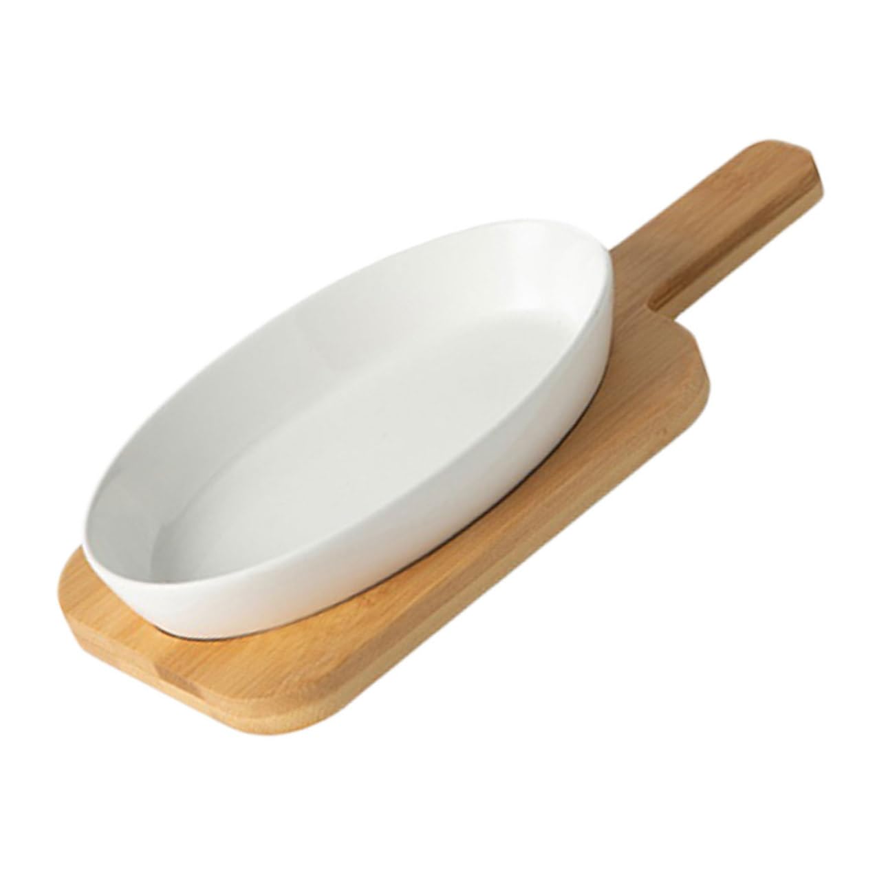 IMIKEYA Plat de Cuisson Ovale en Céramique Blanche, 1 Set, pour Four