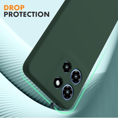 Image of DIZORO Microfiber Candy Case for Motorola Edge 60 Pro case 5G Smooth Touch Cushion Liquid Soft Silicone Gel Rubber Phone Cases Non-Slip Full Body Protective Shockproof Back Cover - Forest Green