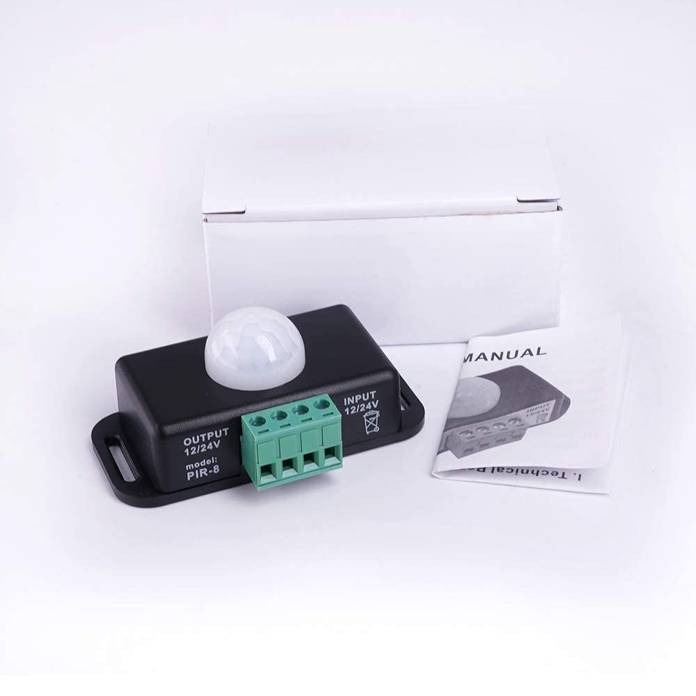 Interrupteur Détecteur De Mouvement Infrarouge DC 6V-24V, Mini Détecteur De Mouvement Interrupteur Automatique Détecteur De Mouvement PIR Interrupteur Pour Bande LED Plage De (Blanc