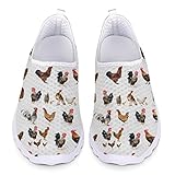 Zapatos de Navidad para mujer, atléticos, para correr, tenis de moda, tenis para caminar, Blanco pollo, 44 EU