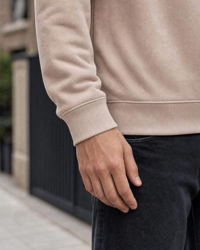 Image of Nobero Sweatshirts for Man Stylish | 280 GSM Rich Cotton Fleece Solid Regular Fit Full Sleeve Sweatshirt for Men | Stylish Casual Wear Winter Crew Neck Sweatshirt for Men