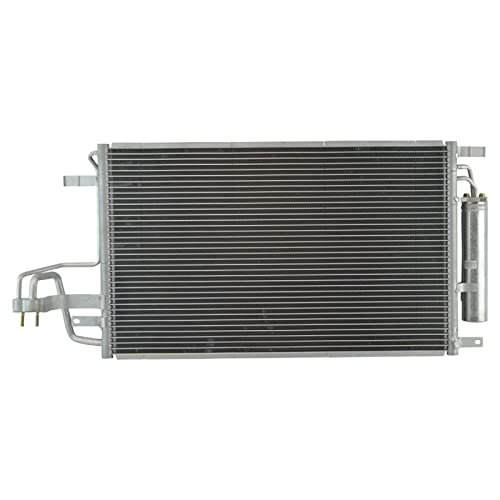 Image of TRQ A /C Condenser and Receiver Drier Assembly Compatible with 2005-2009 Hyundai Tucson with Manufacturer Code DCC Condenser 2005-2010 Kia Sportage