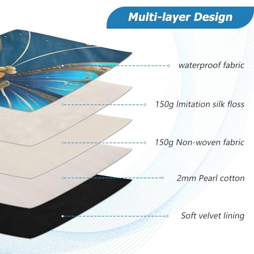 Funda para portátil 13-14 pulgadas con diseño mariposa azul miniatura 4