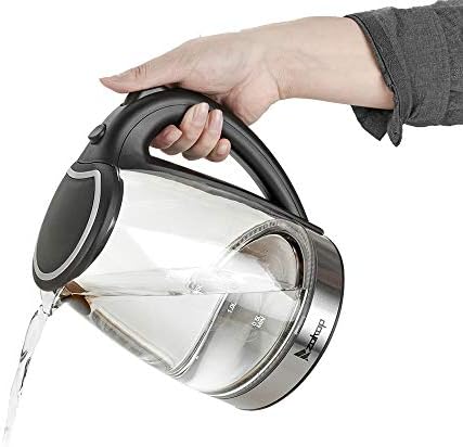 Multi-Use Electric Glass Kettle, 1.8L 2200W Electric Kettle Rapid Boiler Hot Water Kettle w/Automatic Shut Off, Boil Dry Protection & LED Lighting for Soup, Tea, Coffee and More