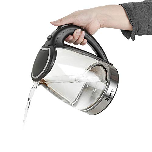 Tetera eléctrica de vidrio y acero inoxidable 1.8L miniatura 6