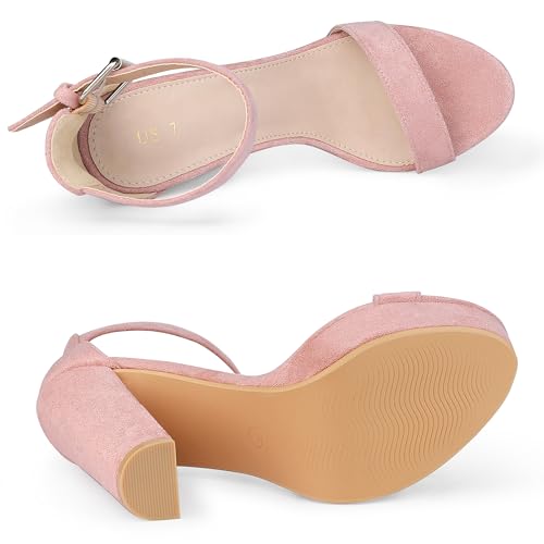 Image of Allegra K Women's Platform High Heel Ankle Strap Chunky Heels Sandals