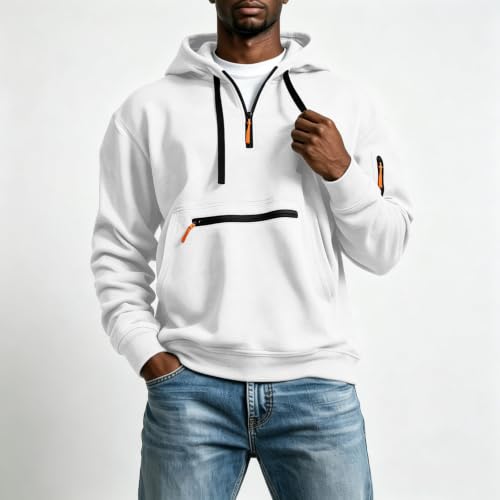 Work Hoodies for Men Tactical Sweatshirt Cargo Quarter Zip Pullover - image 2