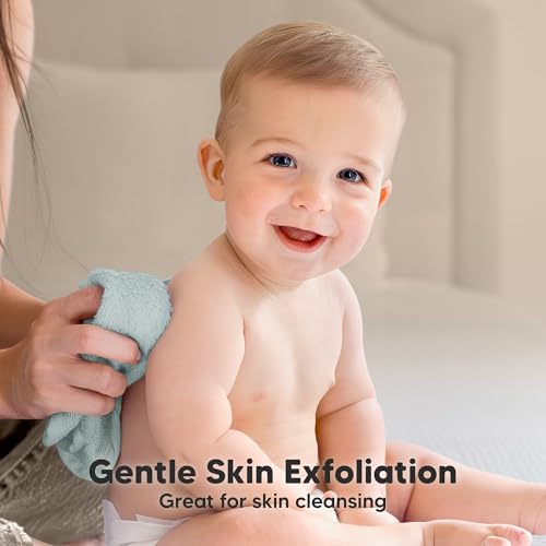 Image of 6-Pack Baby Washcloths - Soft Absorbent Viscose from Bamboo Washcloths for Face, Body, Baby Towels for Newborn, Kids, Toddlers, Infant, Gentle on Sensitive Skin, 10x10 Reusable Face Towels (Depths)