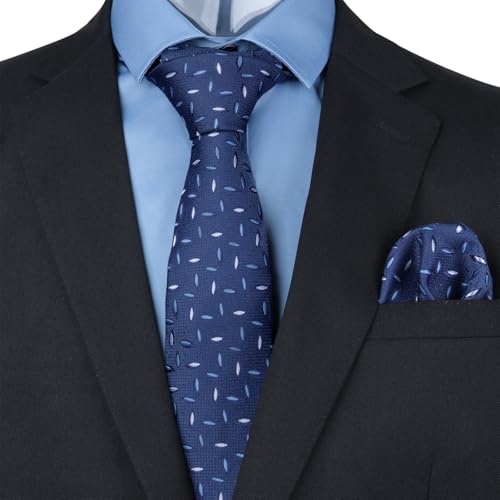 Image of Alizeal Mens 3 Pcs Long Sleeve Shirts Set | Pocket Square Necktie Perfect for Weddings Business Daily Wear