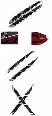 Eddofit 3D Sticker Car Hood Side Simulation Shark Gill Air Flow Vent Decals With Plating ABS Plastic Material 2Pcs/Set