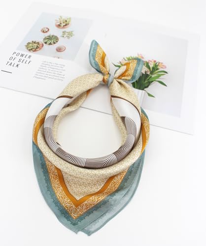 Image of ANDANTINO 100% Mulberry Silk Scarf -21 inch Square Neckerchief with Gift Packed