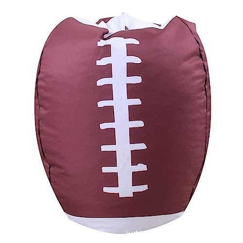 Hwoek Children's Bean Bag Chair Cover Multi-Purpose Cloth Cover Lazy Lounger Bean Bag Chair Cover (No Filling) Soft Storage Bag Comfy Chair-Toys,Rugby,18In #TOP25