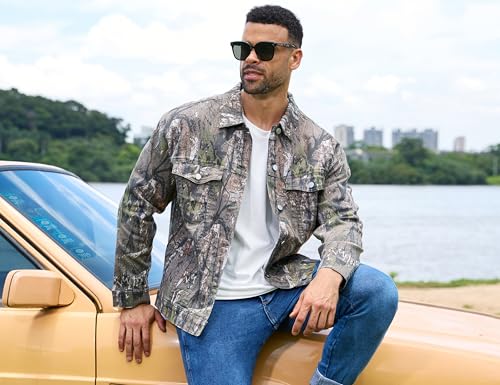 Image of Yuanbang Camo Jackets for Men Trucker Unlined Camouflage Coats Hunting Clothes