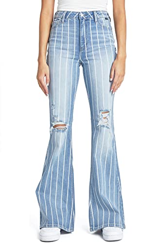 Cello Jeans Women's Juniors High Rise Denim Bell Bottom Flares