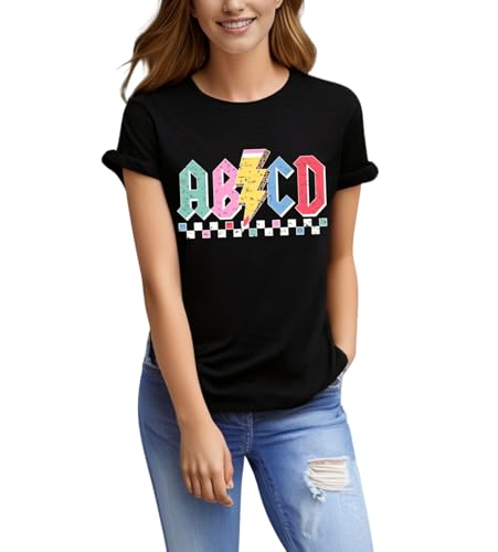 Teacher Shirts Women Teacher Life Shirt Funny Teacher Graphic Tees Vintage Teacher Gifts Teach Casual Summer Tops2