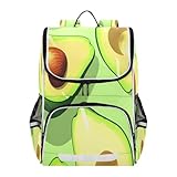 STAYTOP Mochila de abacate verde com abertura grande para meninos e meninas, mochila escolar à prova d'água, para laptop de 35 cm, para acampamento ao ar livre, viagem, mochila
