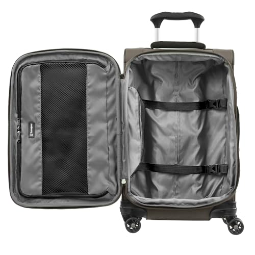 Image of Travelpro Tourlite Softside 2-Piece Set, Expandable Luggage, 4 Spinner Wheels, Lightweight Suitcase, 21 inch Carry-On, 25 inch Checked Medium, Espresso Brown