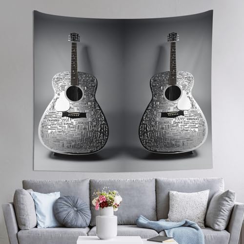 Tapisserie guitare pour chambre ado déco murale suspendue originale
