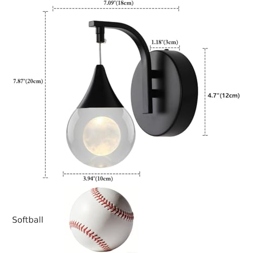Image of Modern Wall Sconces, Moon Crystal Wall Sconce Indoor, 5W Dimmable LED Sconce Wall Lighting for Bedroom Bedside Bathroom Living Room Hallway Staircase, Black
