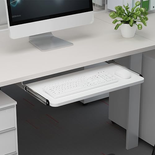Vassoio ergonomico per tastiera, da posizionare sotto la scrivania, con cassetto estraibile per computer, postazioni di lavoro per casa, ufficio, design salvaspazio, altezza regolabile, meccanismo di