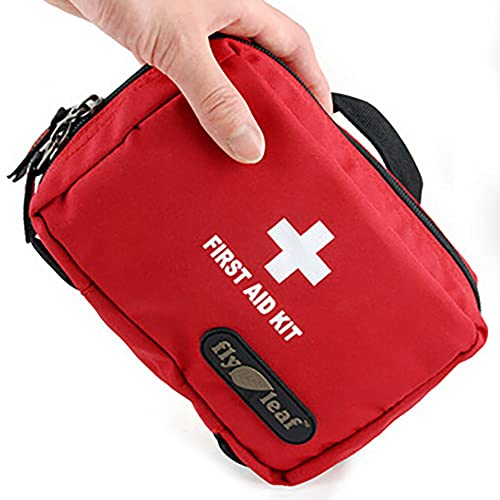 応急処置キット 旅行薬キット アウトドア応急処置キット メディカルバッグ サージカルキット キャンプ サバイバル 携帯薬手配 大容量 軽量 コンパクト 収納便利 携帯 旅行 出張 登山 防災 家 (レッド)