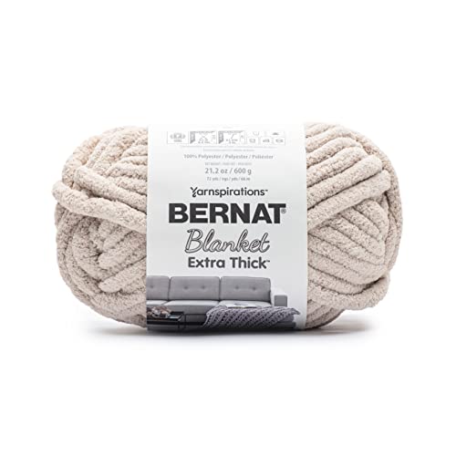 Image of Bernat Blanket Extra Thick Oatmeal Yarn - 1 Pack of 21.12oz /598.74g - 100% Polyester - #7 Jumbo - 72 Yards - Chunky Yarn for Hand Knitting, Crocheting, Crafts & Amigurumi