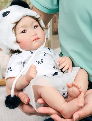 Muñeca Bebé Reborn 18 Pulgadas Conjunto Panda Realista miniatura 2