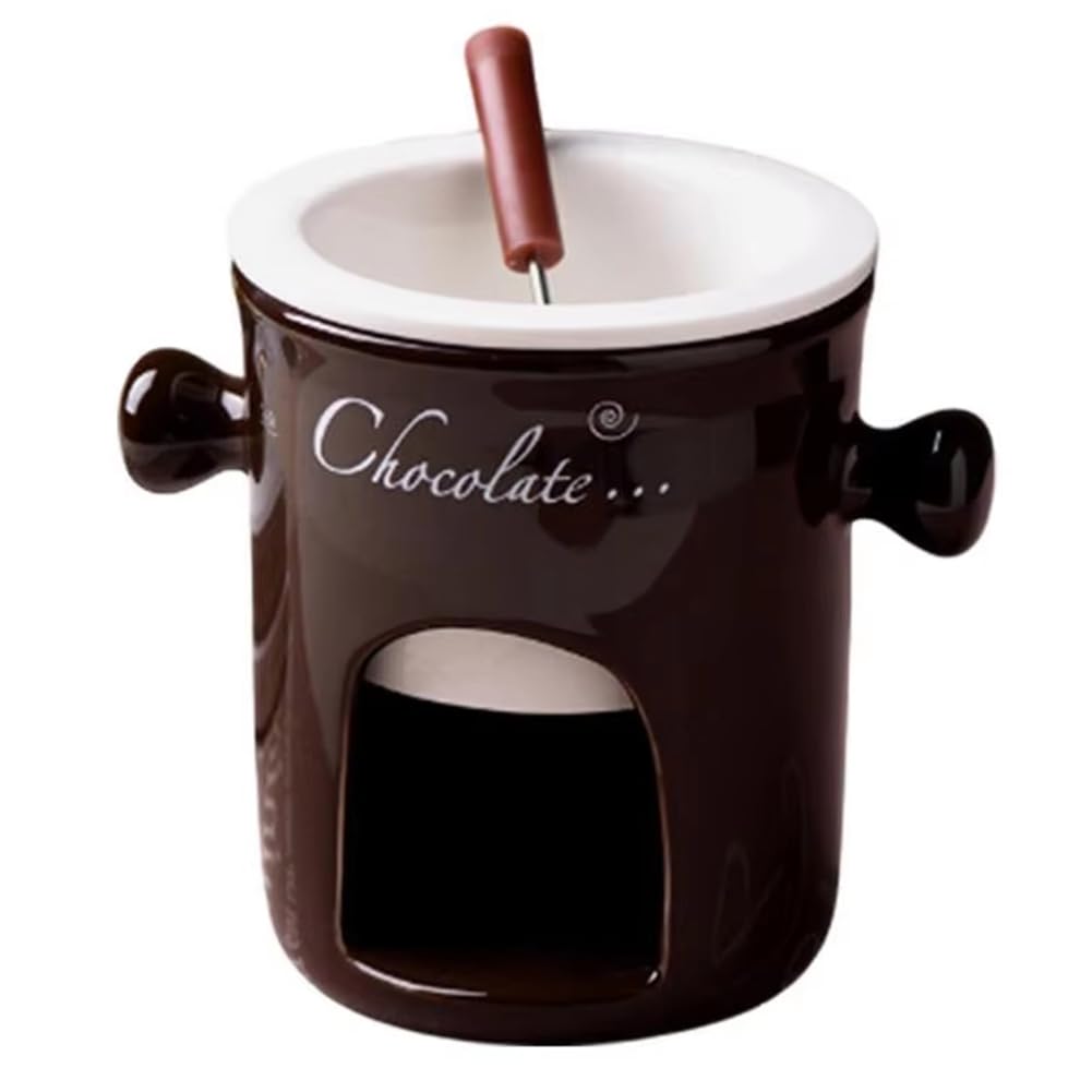 CTRLZS Fondue Mug Ceramic Chocolate Melting Fondue Pot Chocolate Fondue Mugs Snack Candy Chocolate Melter Pot Coffee