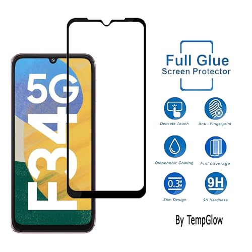 Image of Screen Protector for Samsung Galaxy F34 5G (Black) Tempered Glass Edge-to-Edge 6D Screen Guard With Installation Kit.