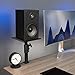 VIVO Clamp-on Speaker Stand Desk Mount Set, 10 x 9 inch Trays, Height Adjustment and Tilt, Universal Audio Holders for Computer and Bookshelf Speakers, Elevated Sound, 2 Pack, Black, MOUNT-SP01CB