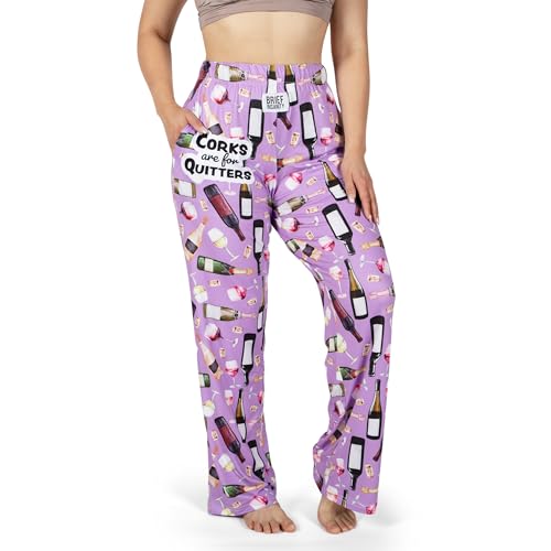 Collections Etc Corks are for Quitters Hilarious Wine Drawstring Lounge Pants2