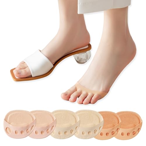 Image of Toe Cover with Padding Toe Topper Liner Cushions Socks Non-Skid Bottom | Ball of Foot Pain Relief Cushions Peep Toe Sandals for Women Stays in Place Toe Separators Bunion Corrector Cushion