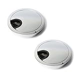 Sossai Design Kabeldurchlass aus Metall mit Bürsteneinsatz, eine ideale Lösung um Kabel auf Schreibtischen, Arbeitsplatten oder in Büroräumen ordentlich und platzsparend zu verlegen.