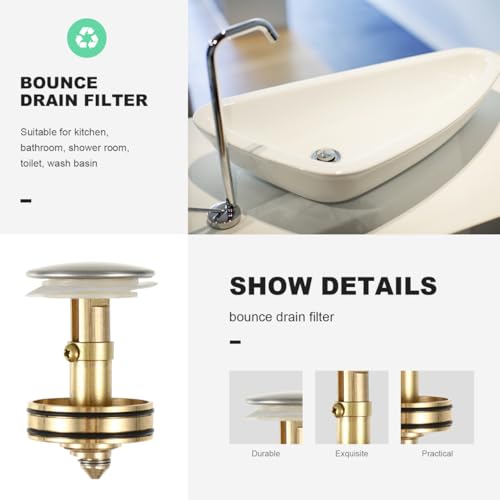 Filtro para desagüe con tapón pulsador para baño y cocina miniatura 7