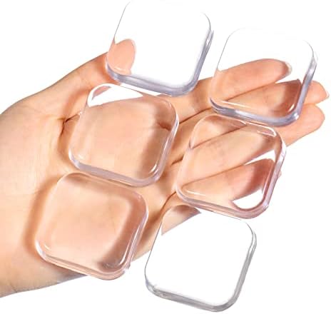 Door Stopper Wall Protector - Wall Shield Bumper Guard from Door Knobs, Sturdy Self Adhesive, Soft and Transparent,Washable and Reusable Shock Absorbent Gel for Home Office (Thicken Square, 6pcs)