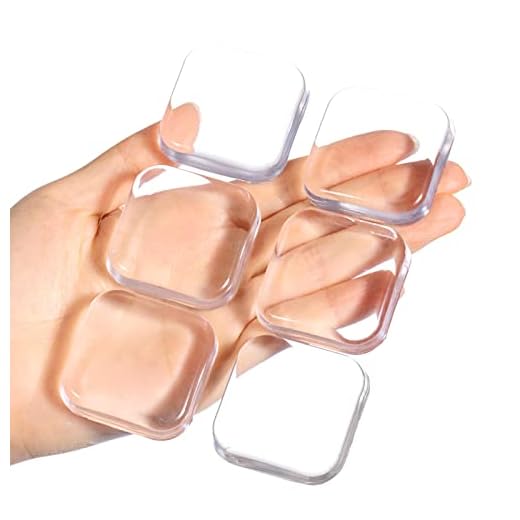 Door Stopper Wall Protector - Wall Shield Bumper Guard from Door Knobs, Sturdy Self Adhesive, Soft and Transparent,Washable and Reusable Shock Absorbent Gel for Home Office (Thicken Square, 6pcs)