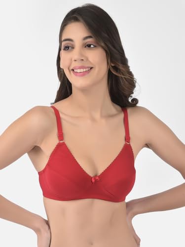 Image of Softline Women's Cotton Blend Wire-Free Non-Padded | Full Coverage Bra Combo | Cut & Sew Design (Pack of 2)