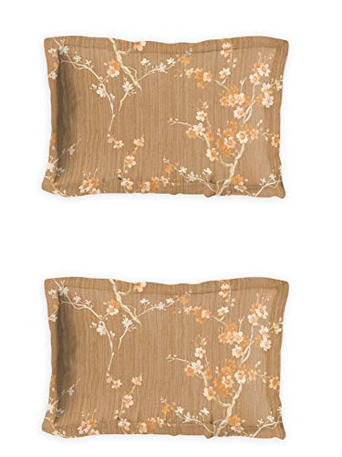 Image of DDECOR - Cherry Blossom 100% Cotton Double Bedsheet with 2 Pillow Covers, Brown