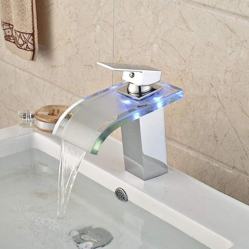 Mitigeur de salle de bains cascade pour vasque moderne et lumineuse