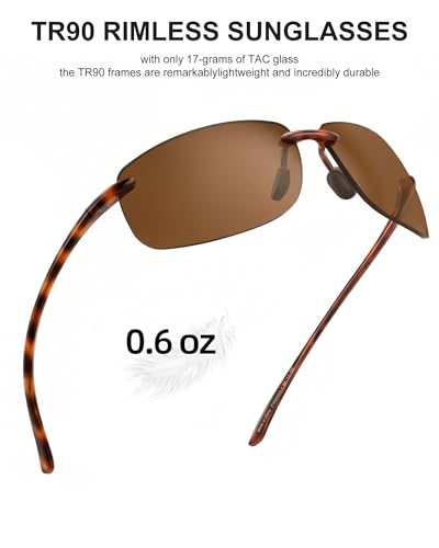 Image of JIM HALO Sport Sunglasses Men Womens TR90 Rimless for Driving Running Golf | Polarized /Non polarized,Lightweight,17g /0.6oz,Rectangle,Wrap Around,Cycling,Fishing,Outdoor Activities