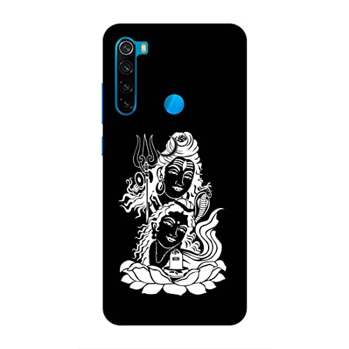 Image of Printed Mobile Back Hard Case Cover for Xiaomi Redmi Note 8 | Mahadev, Shiv Ji, Bhole Baba, Trishul -2199