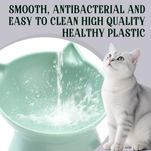 TaimeiMao Katzennapf Set, Katzen Futternapf, Erhöhter Katzennapf, 3er-Set mit 15° geneigtem Futternapf, Katzen, Wassernapf für Katzen